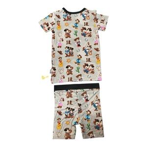 BOJC Mickey’s Western Round-Up Short Sleeve & Shorts Pajama Set New w/Tag